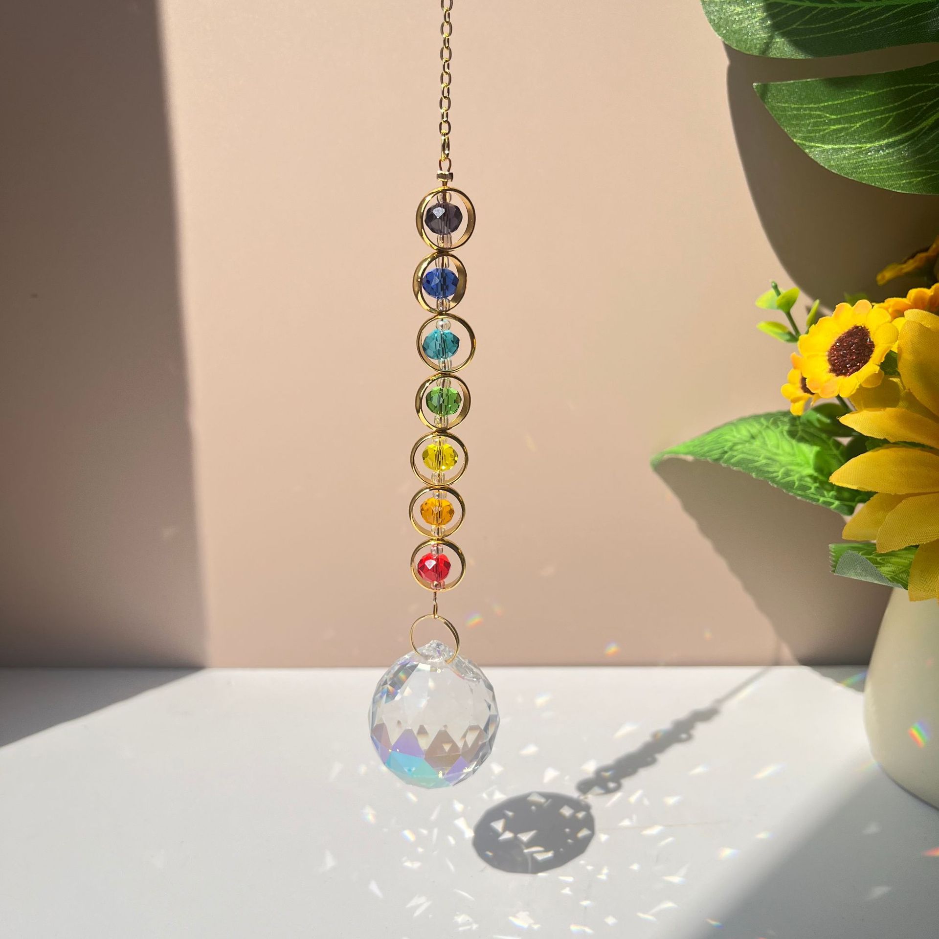 Crystal Sun Catcher - 1PC Crystal Glass Suncatcher Mobile for