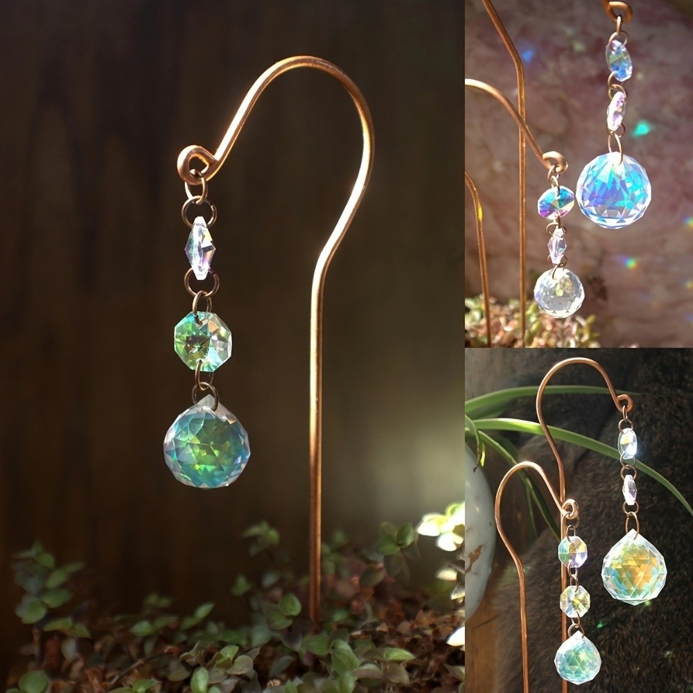 Crystal Sun Catcher - Reflective Crystal Garden Stake Exquisite Hanging