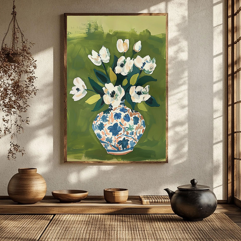 Home Decor Vase - Flowers In Vase Colorful Posters Canvas