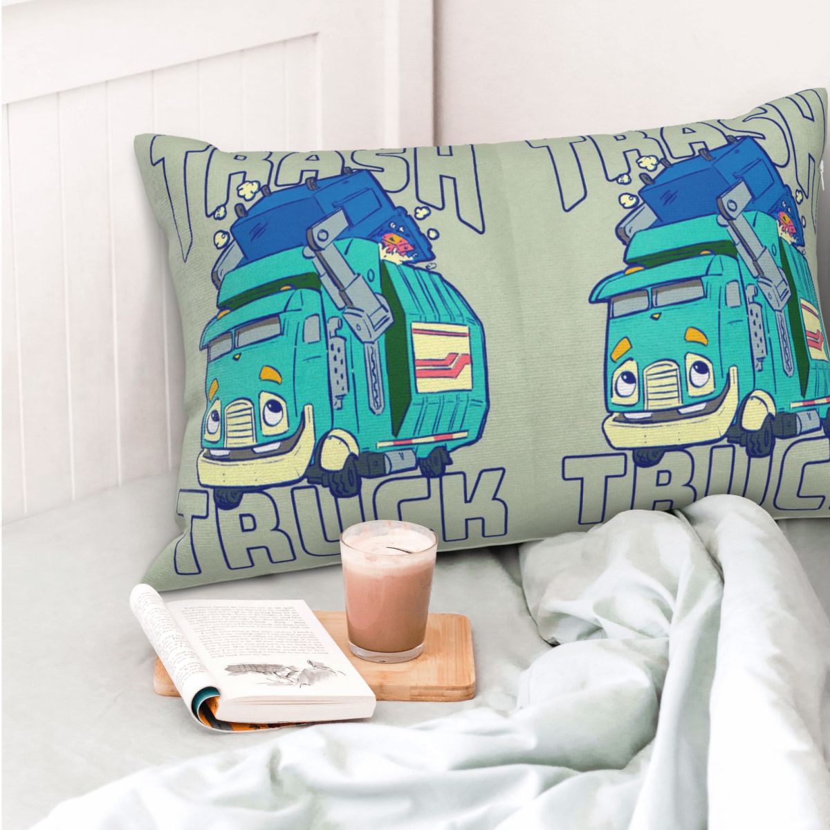 Home Decor Netflix - Trash Truck Cartoon Netflix Rectangle Pillowcase