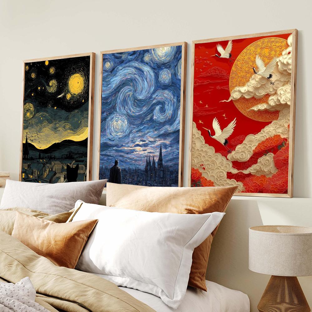 Japandi style Oil Painting Lan - Home Decor Japandi Style ulasan dan harga