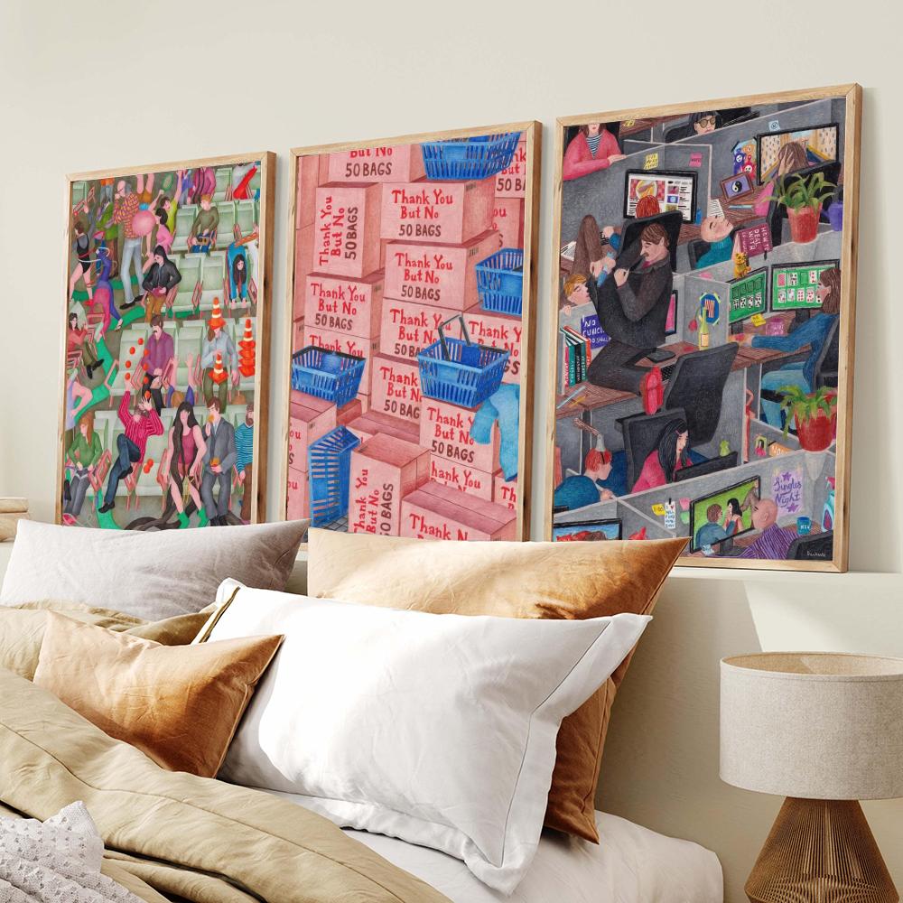 Japandi style Daukante Abstrac - Home Decor Japandi Style ulasan dan harga