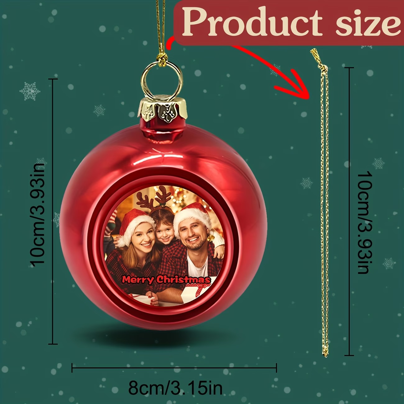 Custom Photo Christmas Ornamen - Home Decor Diy ulasan dan harga