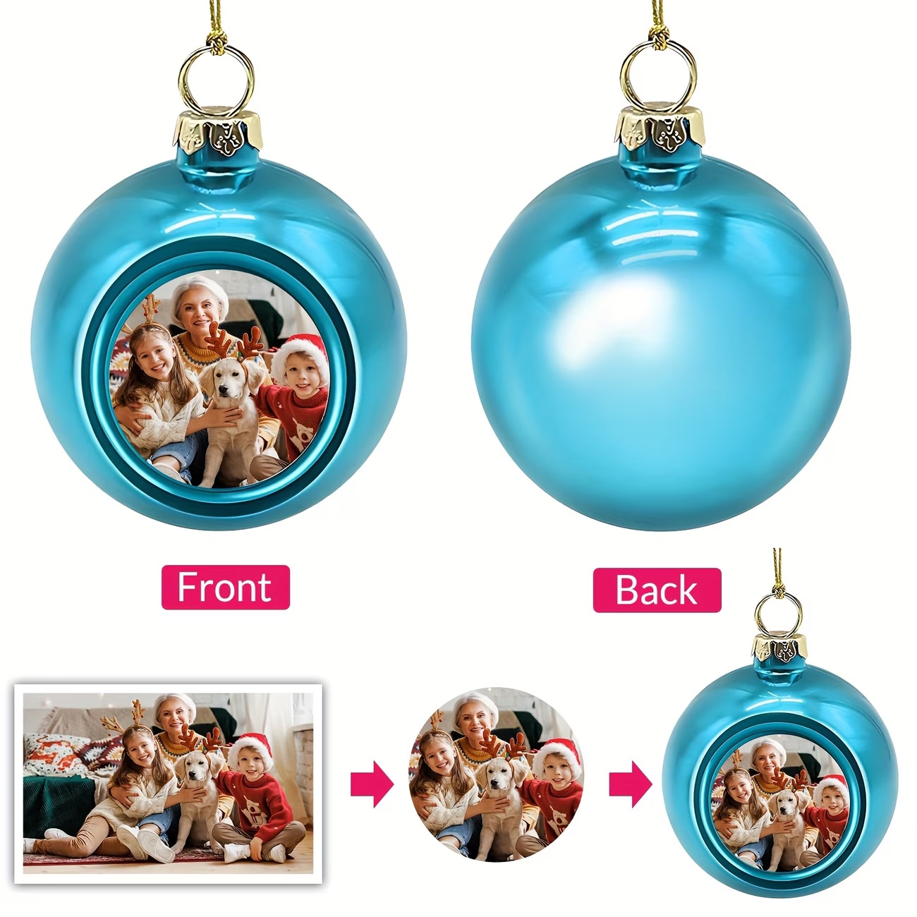 Custom Photo Christmas Ornamen - Home Decor Diy ulasan dan harga