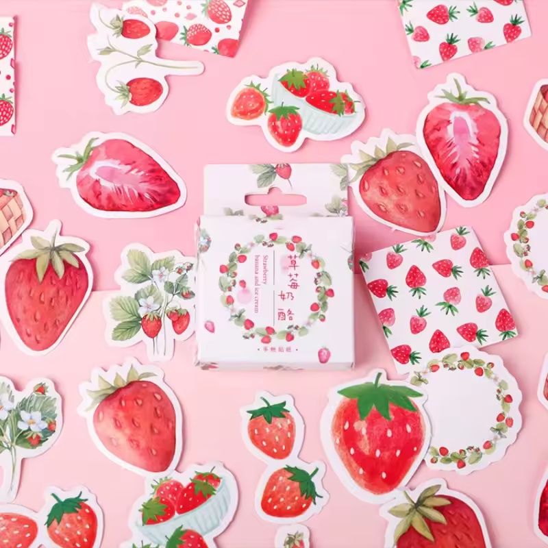 45Pcs Fruit Strawberry Box Sti - Home Decor Magazine ulasan dan harga