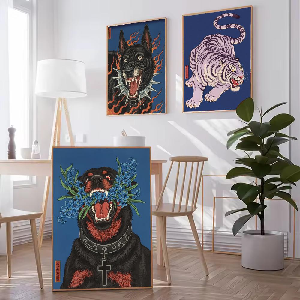Japandi Dog HD Wall Art Poster - Home Decor Japandi Style ulasan dan harga