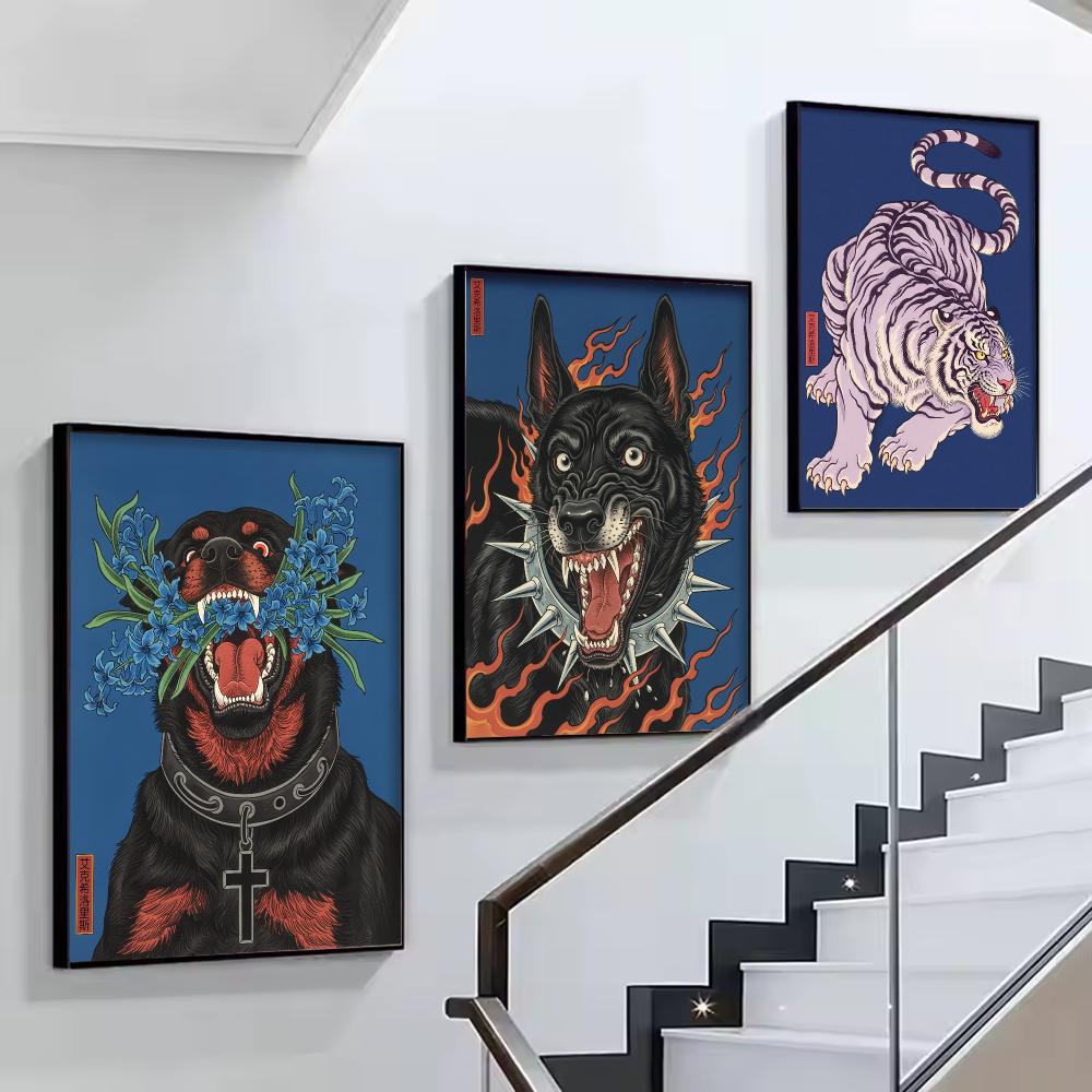Japandi Dog HD Wall Art Poster - Home Decor Japandi Style ulasan dan harga