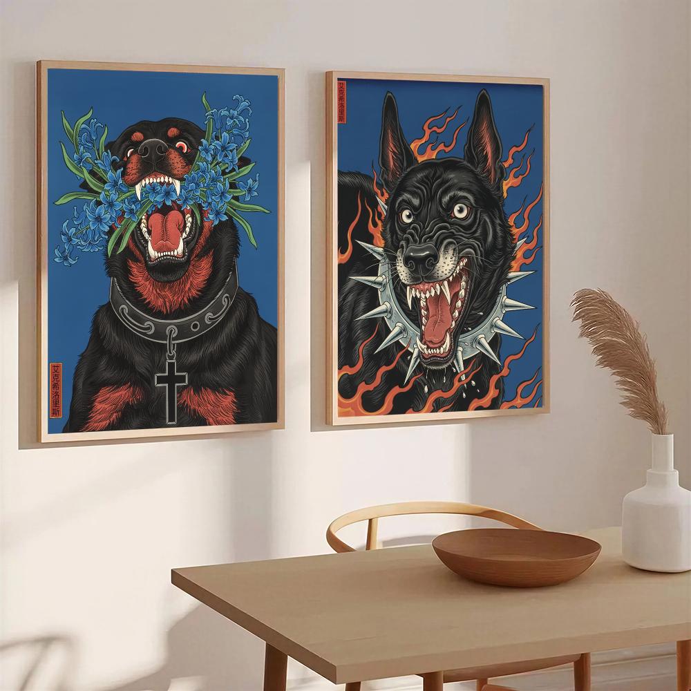 Japandi Dog HD Wall Art Poster - Home Decor Japandi Style ulasan dan harga