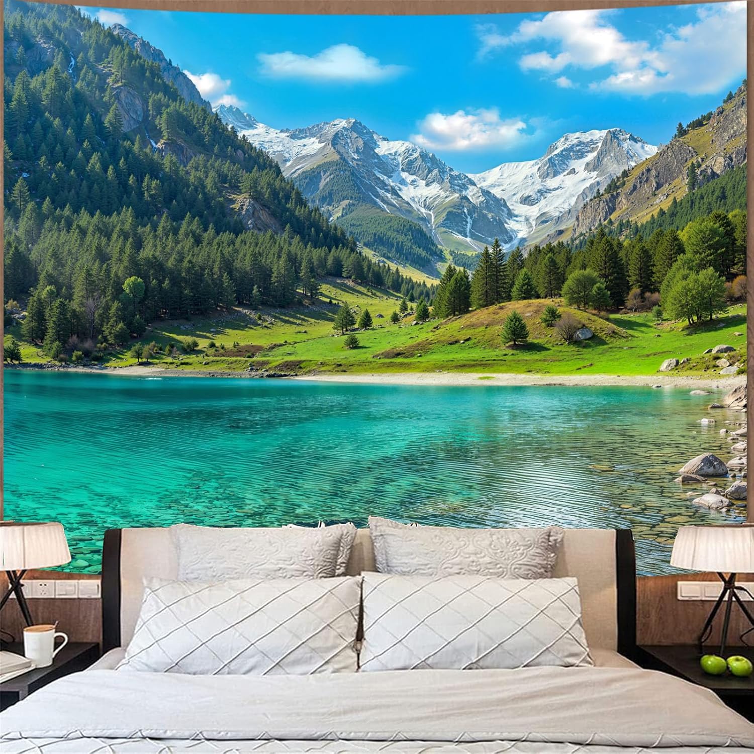 Nature Forest Mountain Tapestr - Aesthetic Tapestry ulasan dan harga