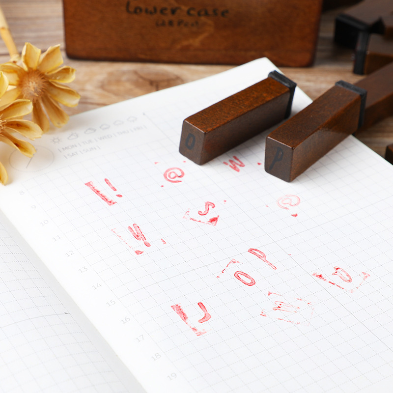 28Pcs/Box Alphabet Stamps Vint - Wooden Letter Sign ulasan dan harga