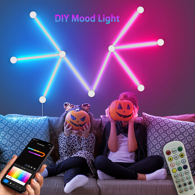 Smart RGB Wall Lamp, Bluetooth - Home Decor Tv ulasan dan harga
