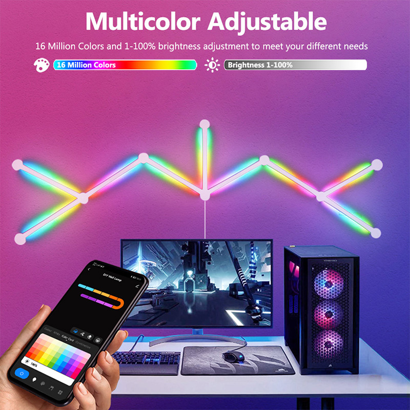 Smart RGB Wall Lamp, Bluetooth - Home Decor Tv ulasan dan harga