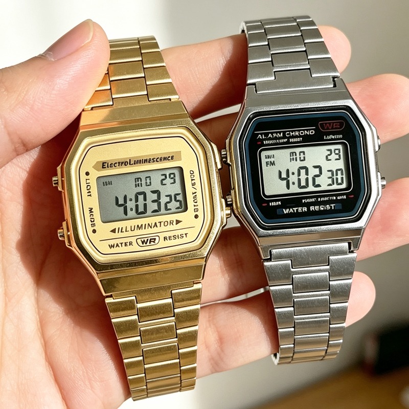 F91W Band Watch Waterproof Ret - Vintage Alarm Clock ulasan dan harga