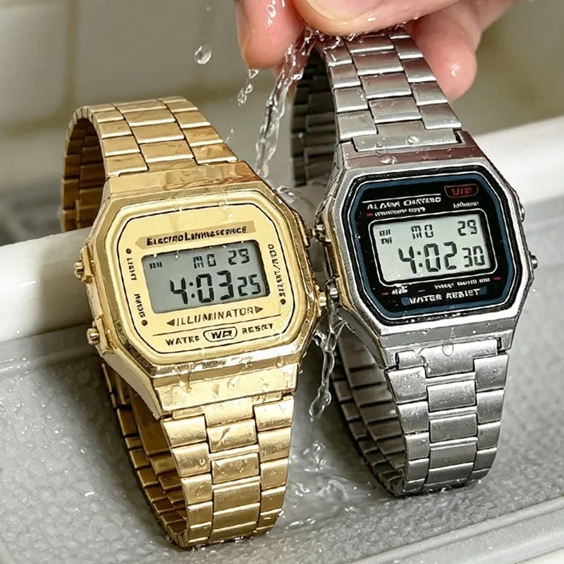 F91W Band Watch Waterproof Ret - Vintage Alarm Clock ulasan dan harga
