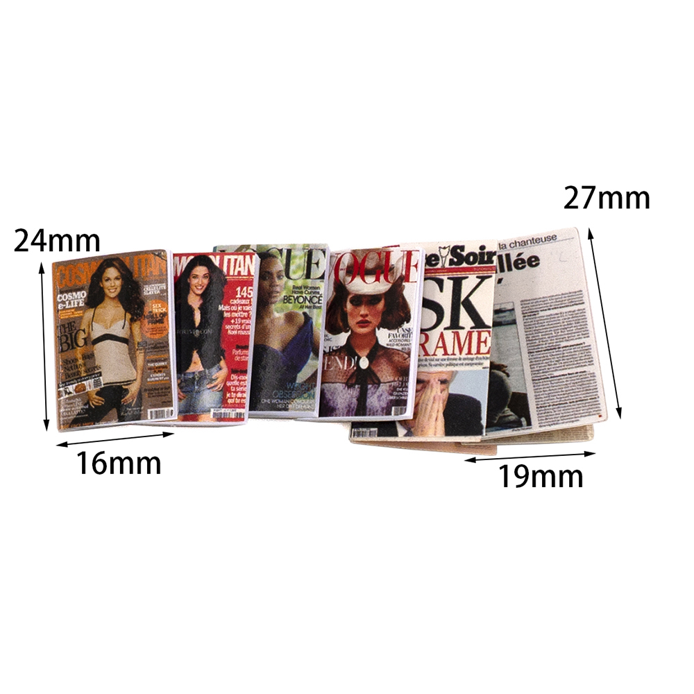 6Pcs 1/12 Dollhouse Miniature  - Home Decor Magazine ulasan dan harga
