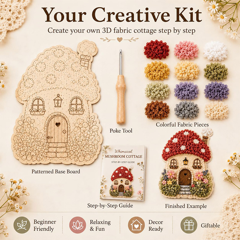 3D Mushroom House Poke Art DIY - Home Decor Diy ulasan dan harga