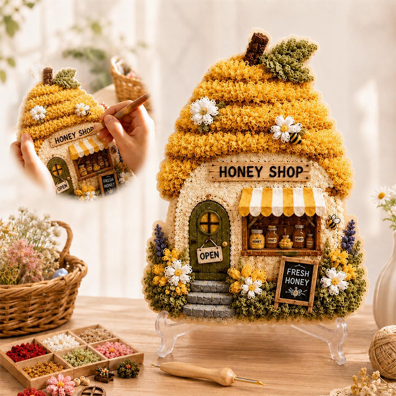 3D Mushroom House Poke Art DIY - Home Decor Diy ulasan dan harga