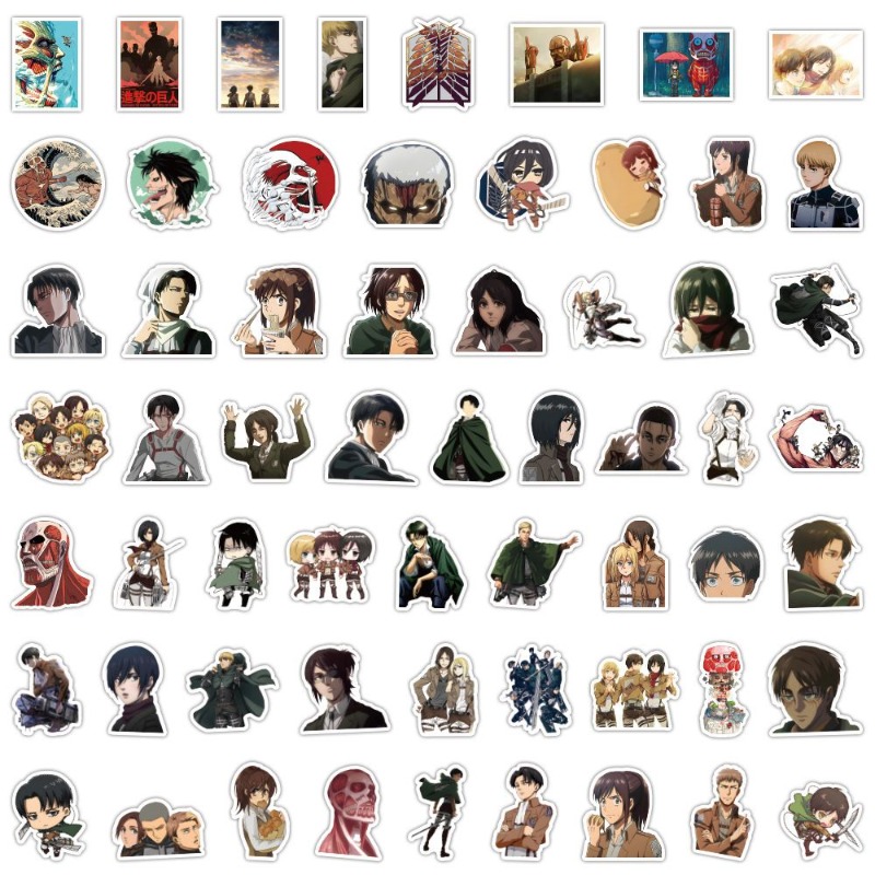 60Pcs Attack on Titan Anime St - Home Decor Tv ulasan dan harga