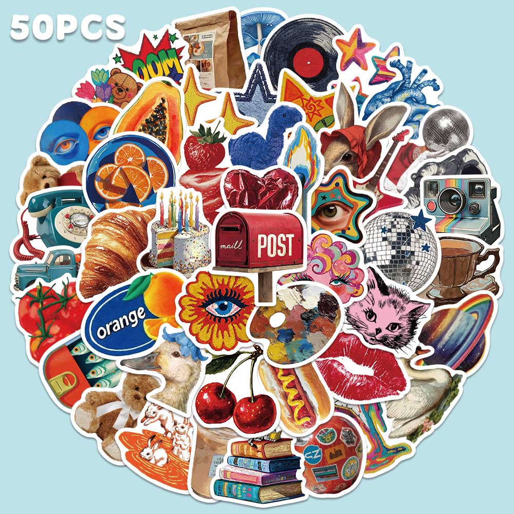 50pcs Vintage Y2K Sticker Fash - Home Decor Magazine ulasan dan harga