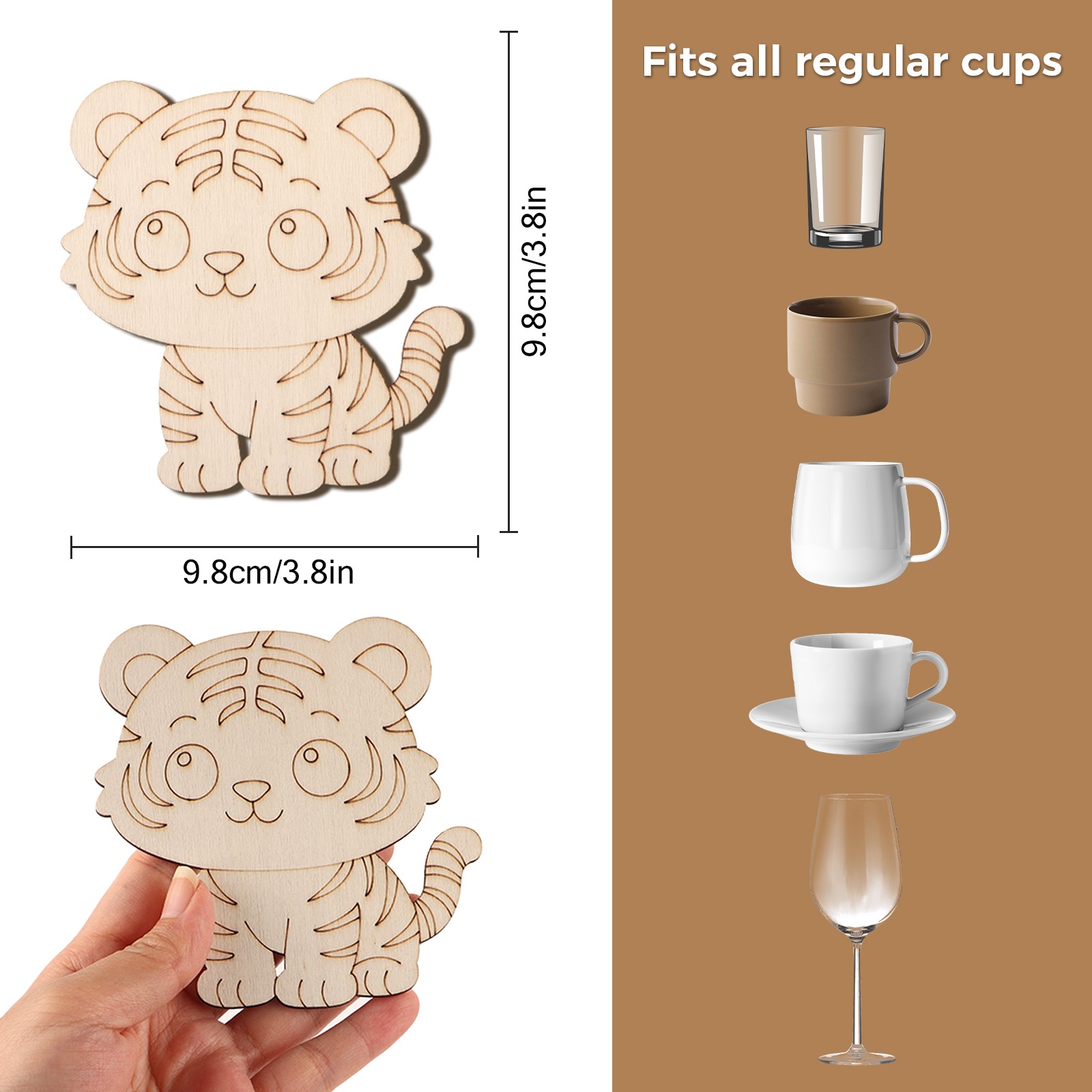10 Pcs/set Tiger Animal Unfini - Home Decor Diy ulasan dan harga