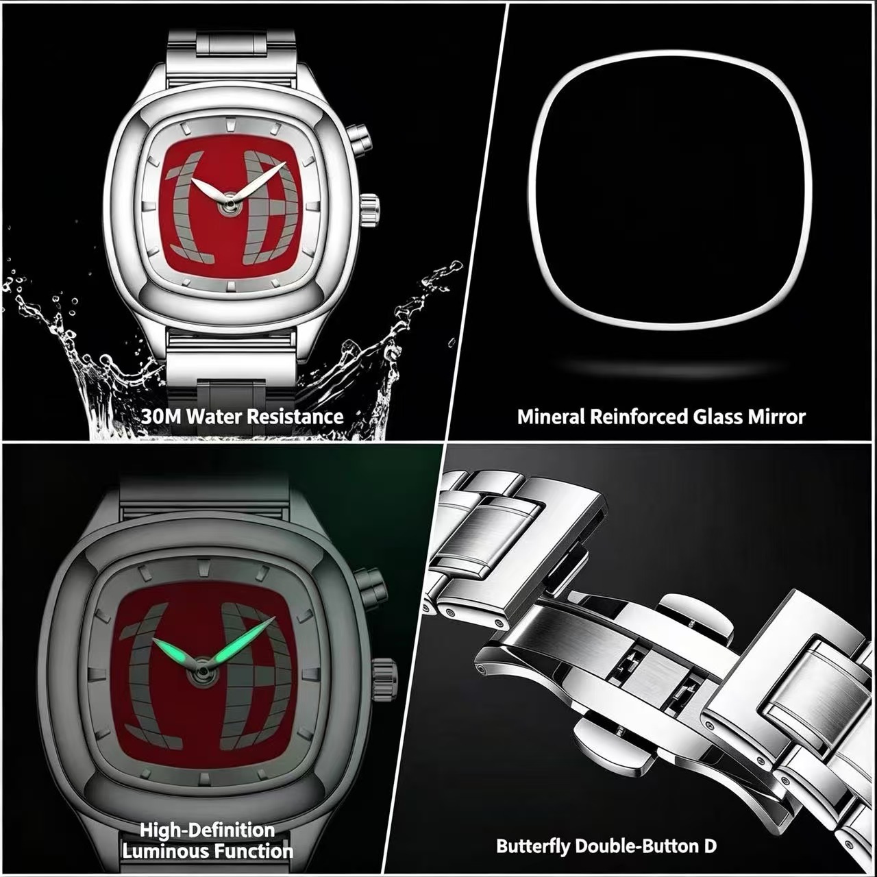 PAAZOMU Men's Quartz Watch Fas - Vintage Alarm Clock ulasan dan harga
