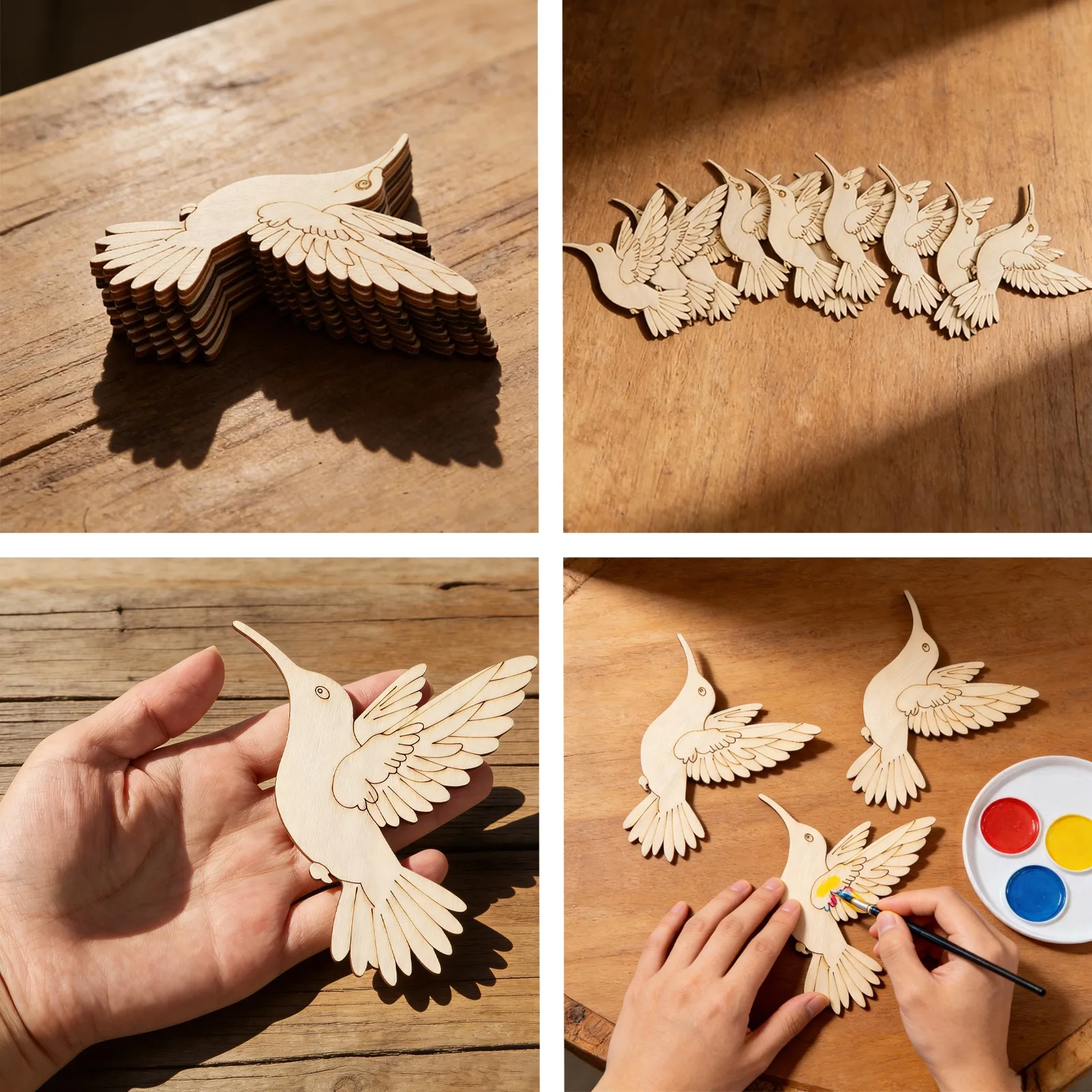 10pcs Unfinished Wood Animal B - Home Decor Diy ulasan dan harga