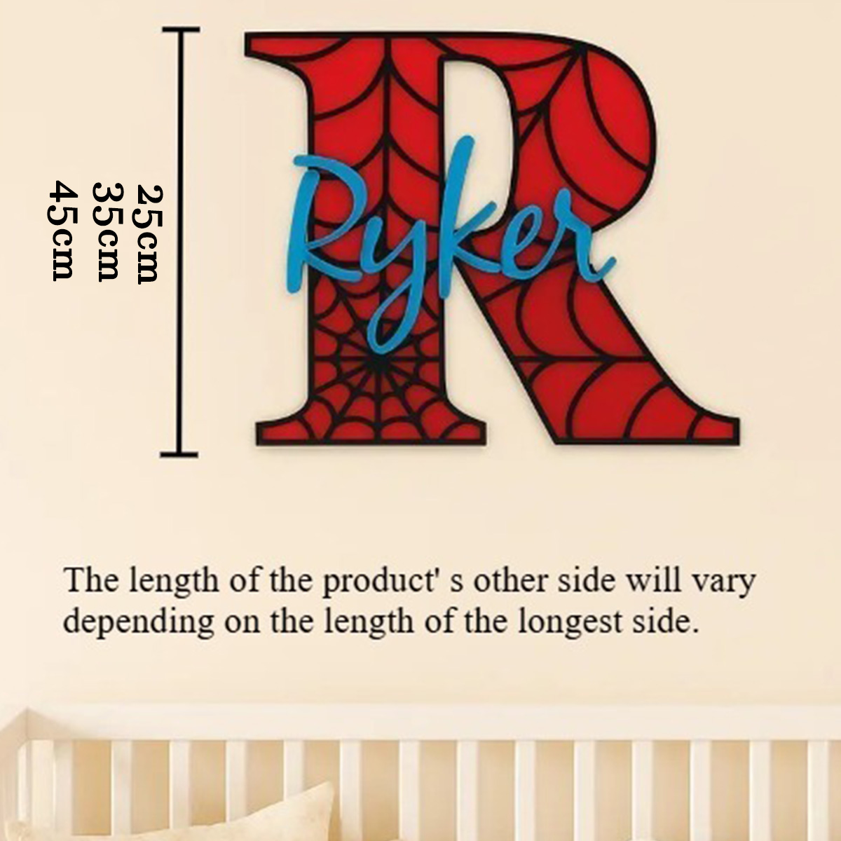Personalized Spider‑Web Name H - Wooden Letter Sign ulasan dan harga