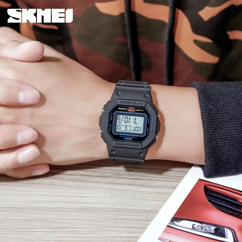Skmei 1628 Military Digital Wa - Vintage Alarm Clock ulasan dan harga
