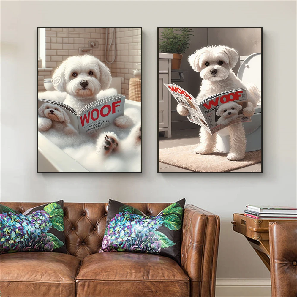 Funny Bathroom Maltese Dog Toi - Home Decor Magazine ulasan dan harga