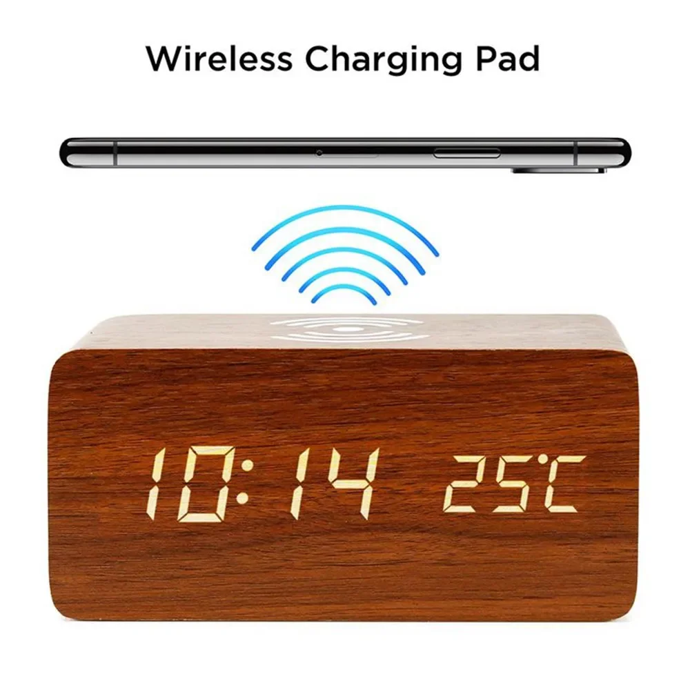 Alarm Clock LED Digital Wooden - Vintage Alarm Clock ulasan dan harga