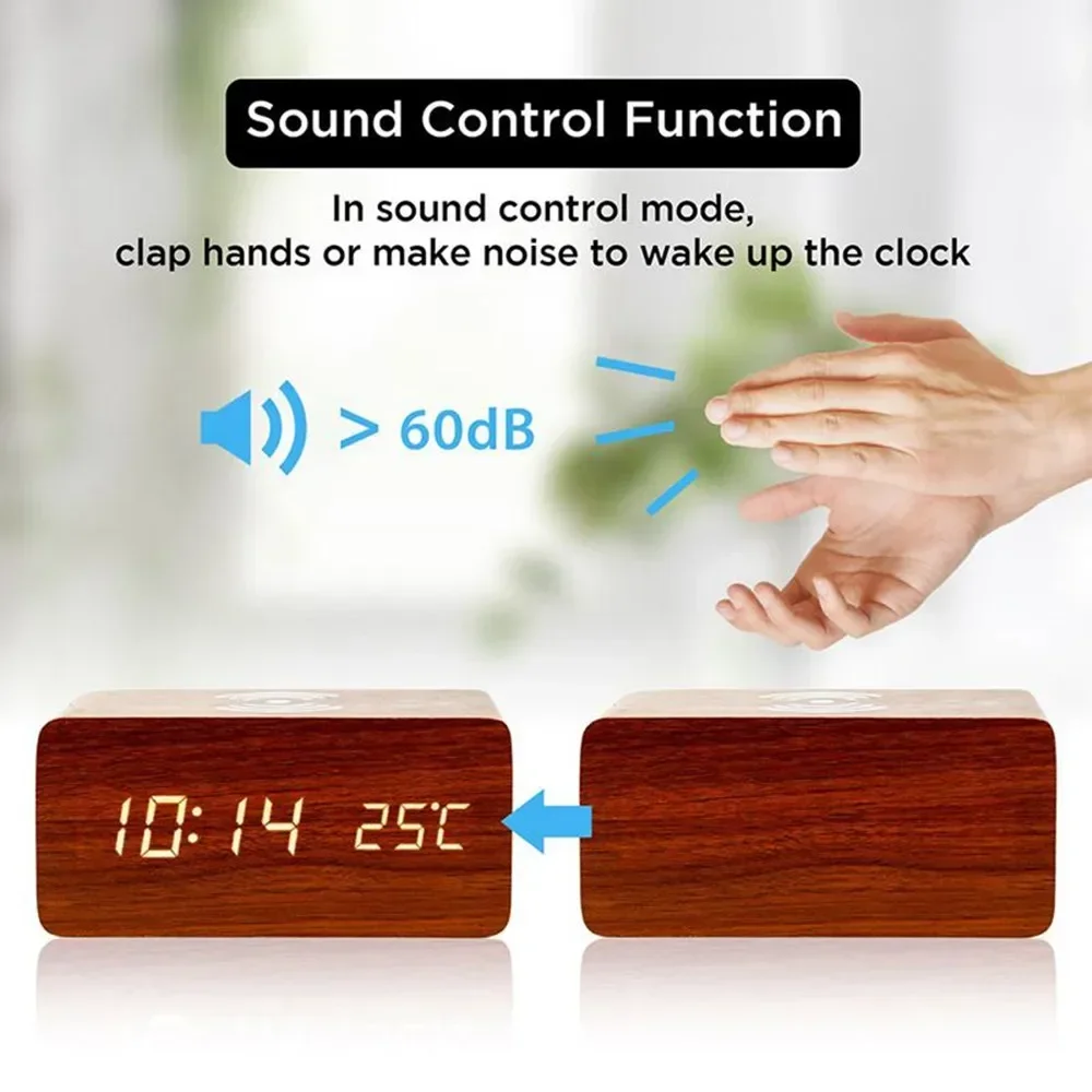 Alarm Clock LED Digital Wooden - Vintage Alarm Clock ulasan dan harga