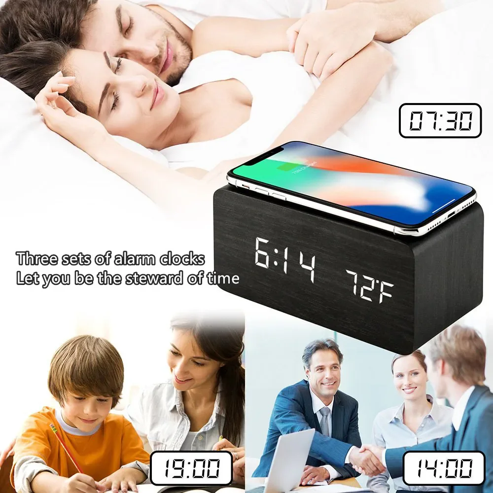 Alarm Clock LED Digital Wooden - Vintage Alarm Clock ulasan dan harga