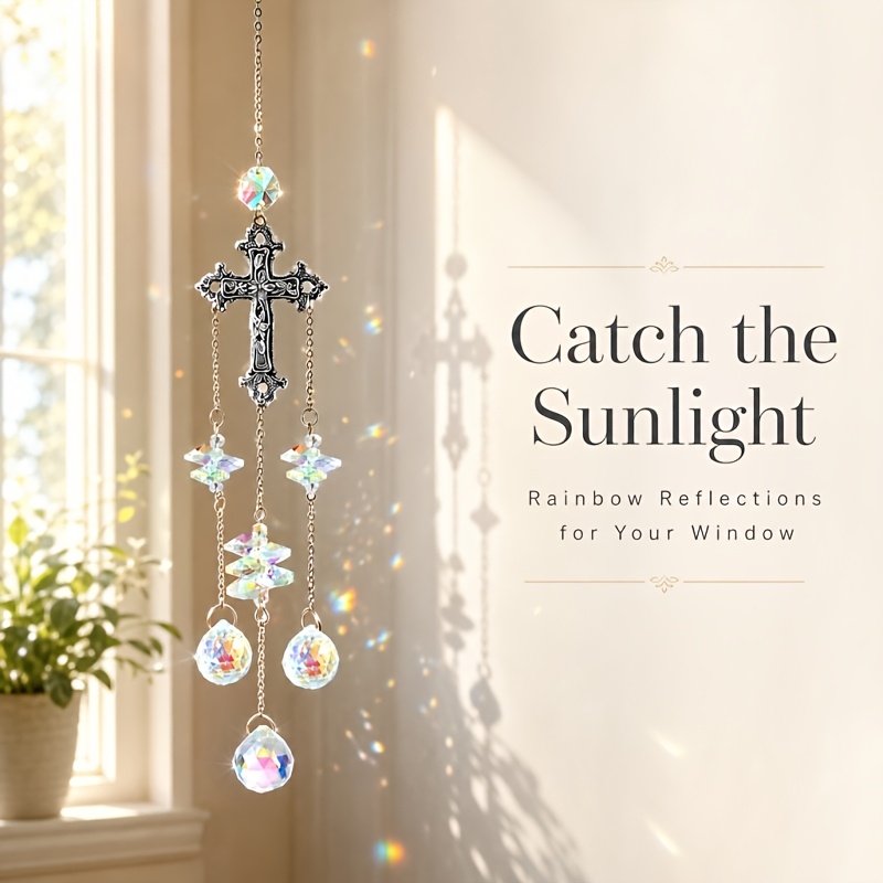 Cross-Shaped Sun Catcher Windo - Crystal Sun Catcher ulasan dan harga