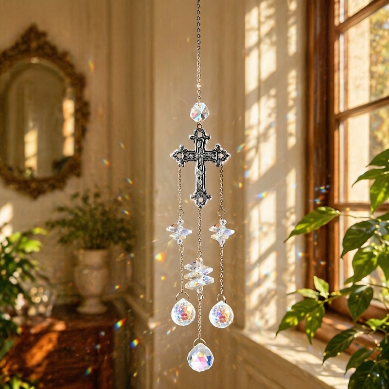Cross-Shaped Sun Catcher Windo - Crystal Sun Catcher ulasan dan harga