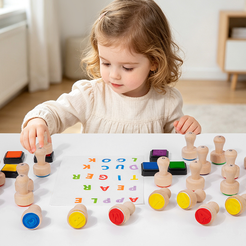 26 Pieces Wooden Alphabet Stam - Wooden Letter Sign ulasan dan harga