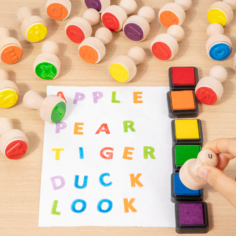 26 Pieces Wooden Alphabet Stam - Wooden Letter Sign ulasan dan harga