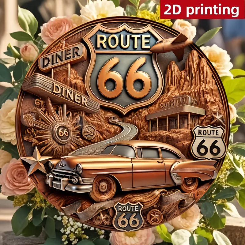 One 2D flat retro No. 66 woode - Home Decor Logo Design ulasan dan harga