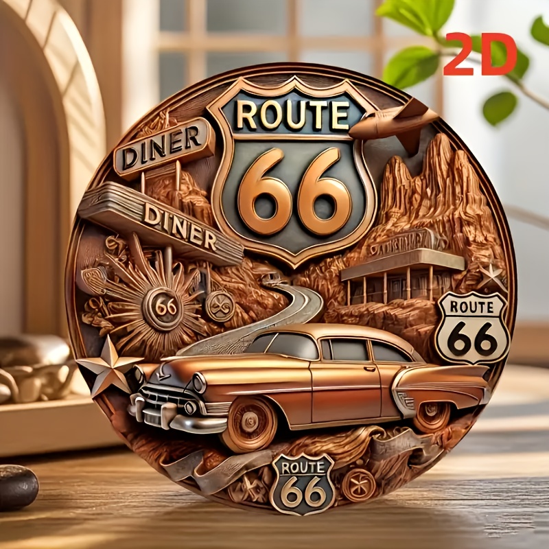 One 2D flat retro No. 66 woode - Home Decor Logo Design ulasan dan harga