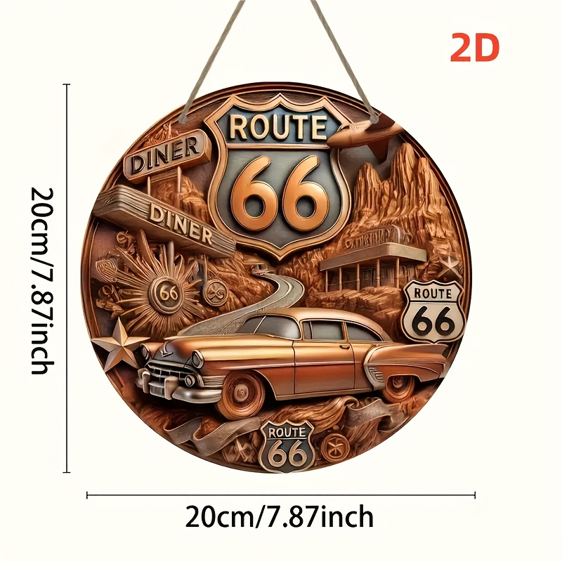 One 2D flat retro No. 66 woode - Home Decor Logo Design ulasan dan harga