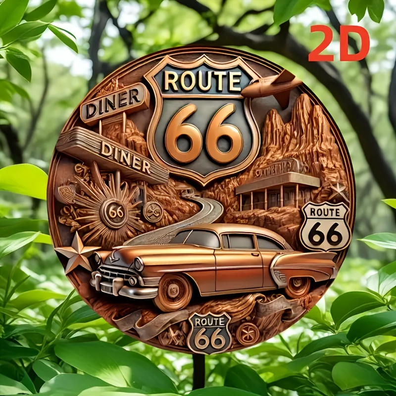 One 2D flat retro No. 66 woode - Home Decor Logo Design ulasan dan harga