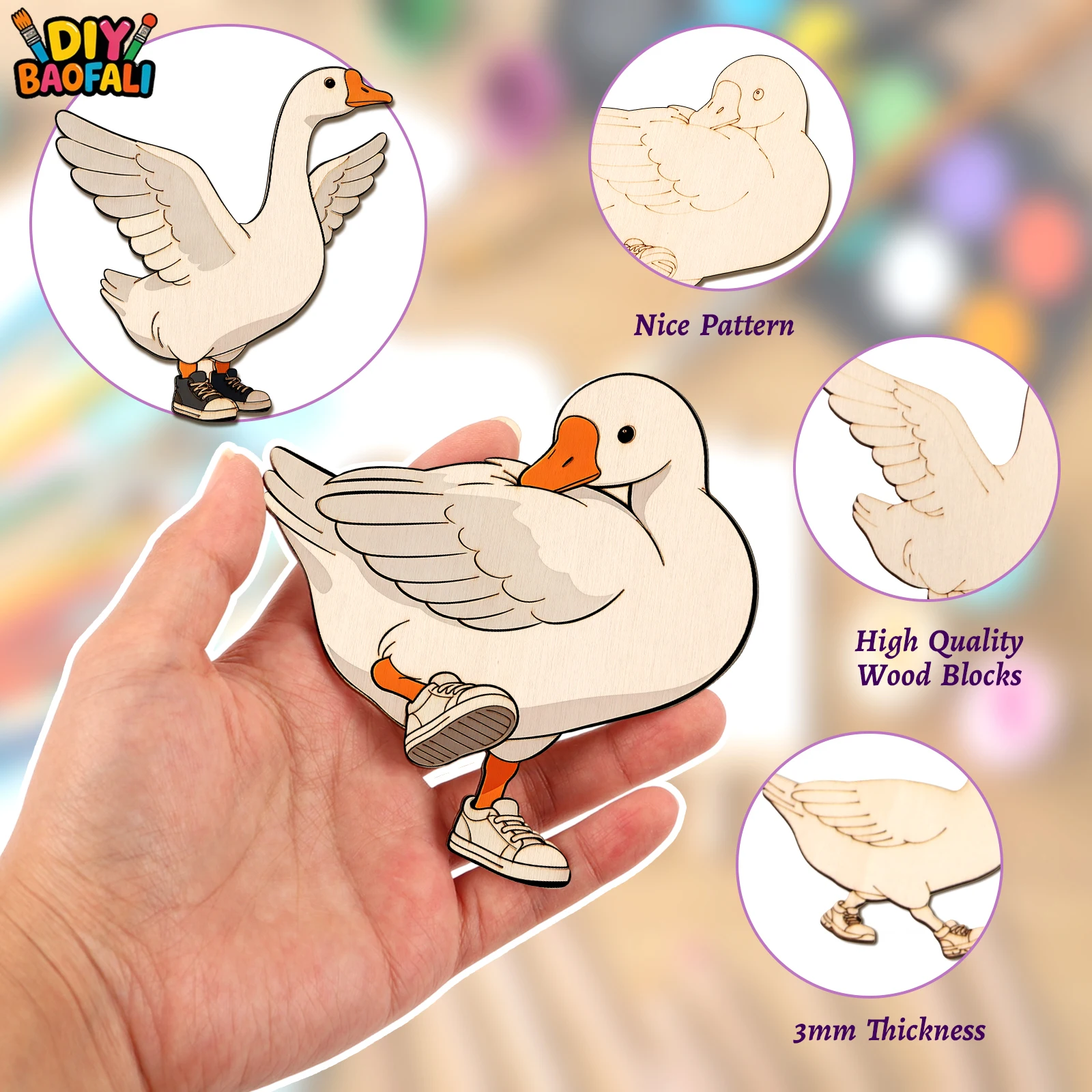 20pcs Unfinished Wooden Craft  - Home Decor Diy ulasan dan harga