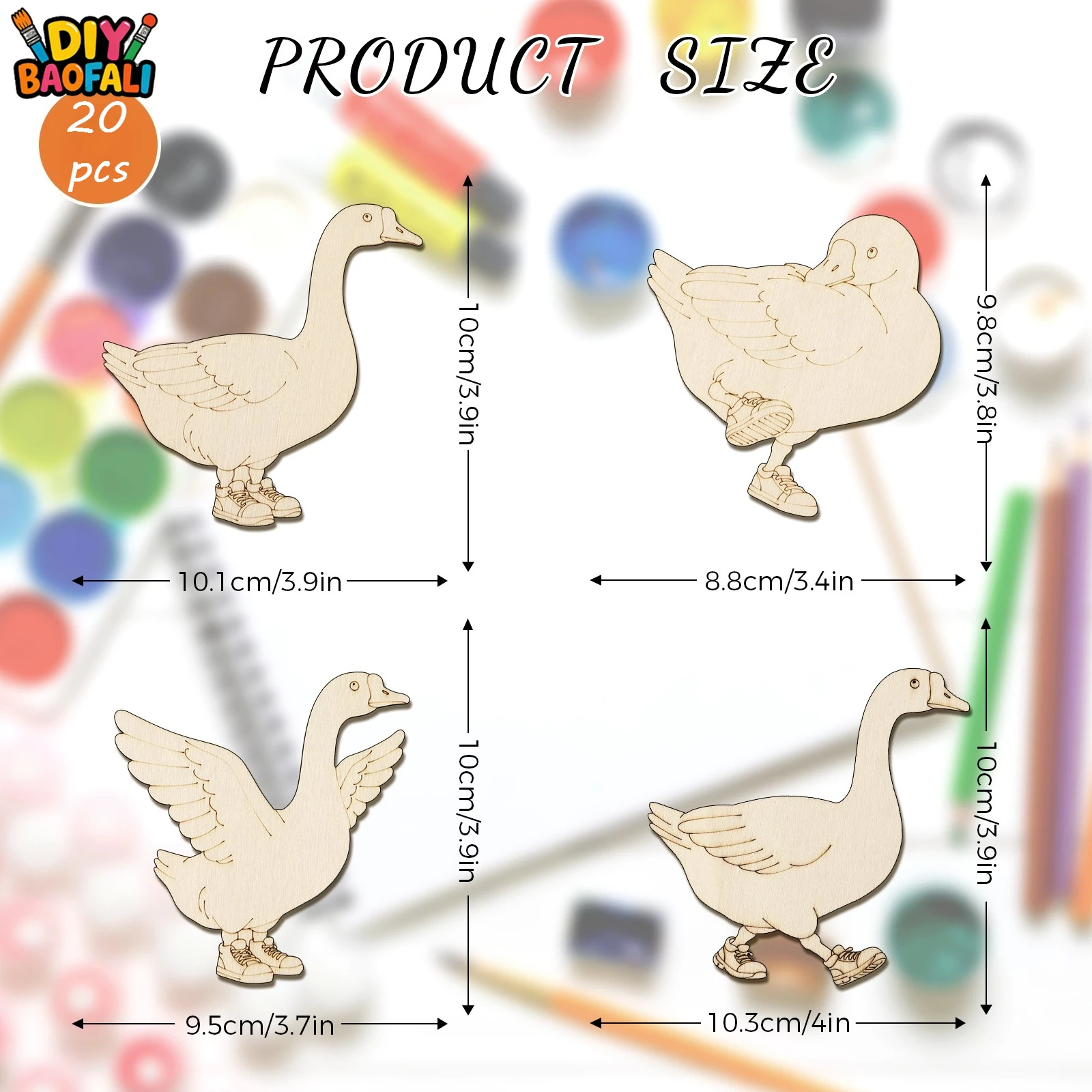 20pcs Unfinished Wooden Craft  - Home Decor Diy ulasan dan harga