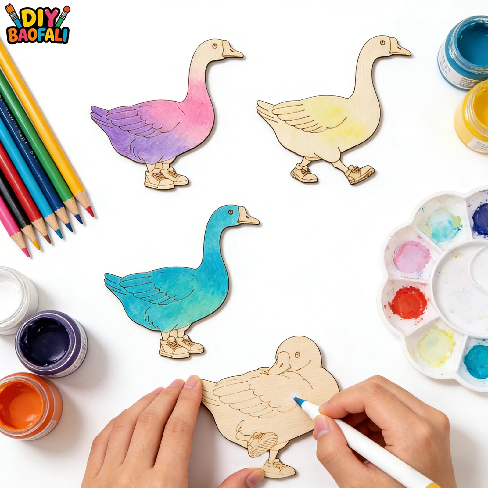20pcs Unfinished Wooden Craft  - Home Decor Diy ulasan dan harga