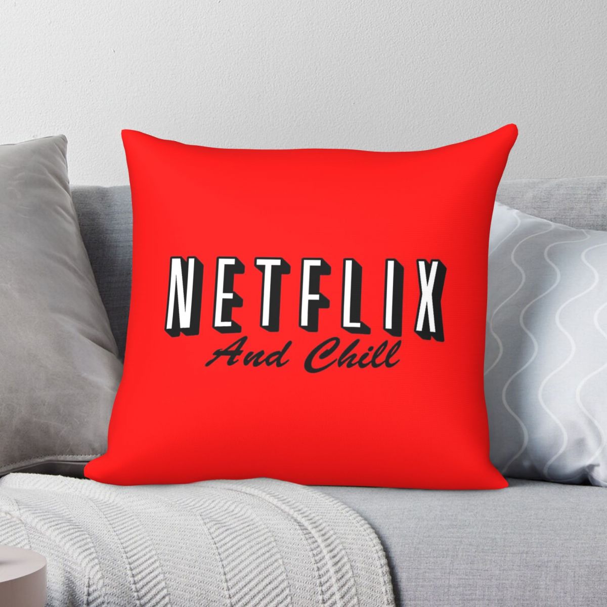 Netflix And Chill Red Square P - Home Decor Netflix ulasan dan harga